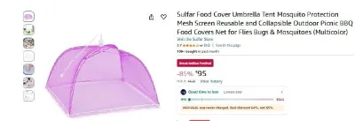 Sulfar Food Cover Umbrella Tent (Multicolor) at ₹95