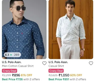 Flat 60-65% Off On U.S. Polo Assn. Men's Clothing