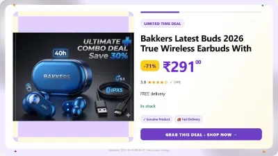 Bakkers True Wireless Earbuds at ₹291
