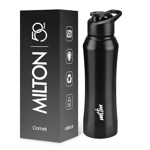 MILTON Comet 1000 Stainless Steel Water Bottle 1000 ml, Single Walled, ISI Certified I Leak Proof Lid, Rust Proof I For School, Office, Gym  at ₹226