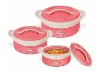 MILTON Zenith Jr Casserole Set of 3, Pink at ₹700