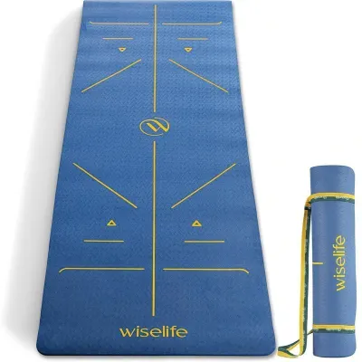 Wiselife Tru Alignment Navy Blue TPE 6 mm Yoga Mat at ₹671