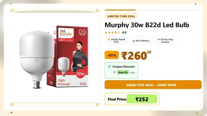 Murphy 30W B22d Led Bulb at ₹252