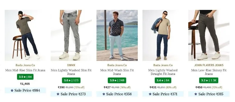 Upto 75% Off On Mens Jeans