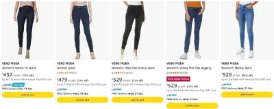 Vero Moda Women's Jeans from ₹432