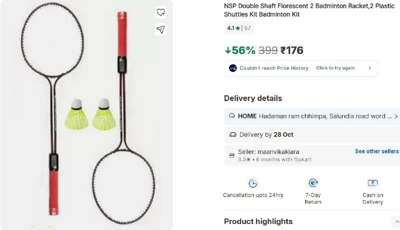2 Plastic Shuttles Kit Badminton at ₹176