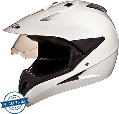 STUDDS MOTOCROSS PLAIN WITH VISOR OFF ROAD FULL FACE Motorbike Helmet at ₹825