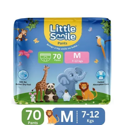 Little Smile Dry Feel Pant Diapers - M (70 Pieces) at ₹427