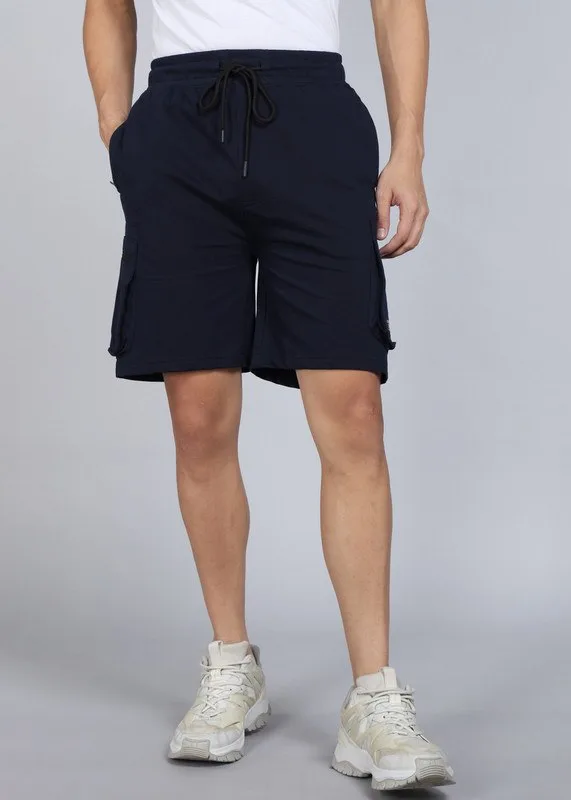 KILLER Solid Men Dark Blue Cargo Shorts at ₹439