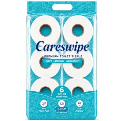 3 Ply Toilet Tissue Paper Rolls Pack of 6 | Soft Paper And Highly Absorbent Toilet Paper 6 Rolls | Ultra Soft Bathroom Rolls, Superior Comfo at ₹99