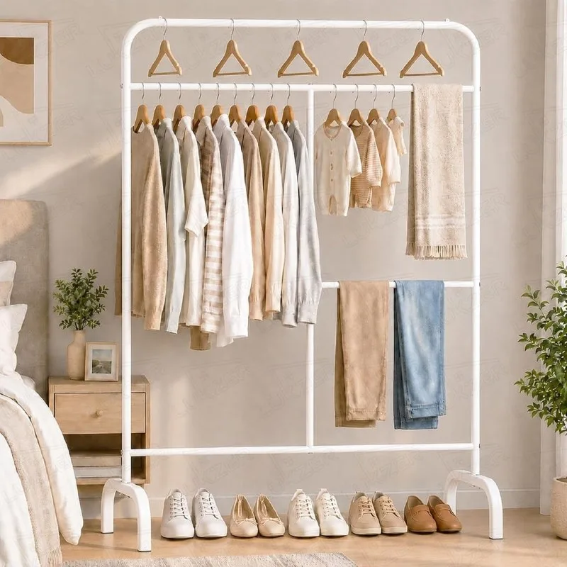 Lukzer Multi-Purpose Metal Garment Stand with Multi-Level Hanging Bars at ₹876