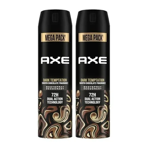 Axe Dark Temptation Men's Deodorant, Long Lasting Deodorant Spray For Men With An Irresistible Scent 215ml, Pack of 2 at ₹189