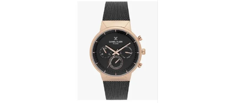 Daniel Klein Round Dial Rose Gold Case Mesh Strap Multifunction at ₹2,915