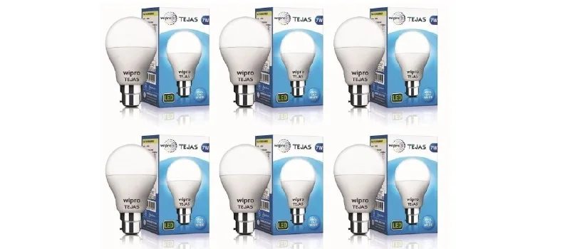 Wipro Tejas 7w LED Bulb for Home & Office (Pack of 6) at ₹381