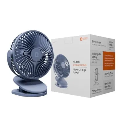 Orient Electric Orbis Rechargeable Personal Fan | 360° Rotation | 1800 mAh Battery | 4 Speed Modes with Timer | Quiet Operation | USB Type-C at ₹799