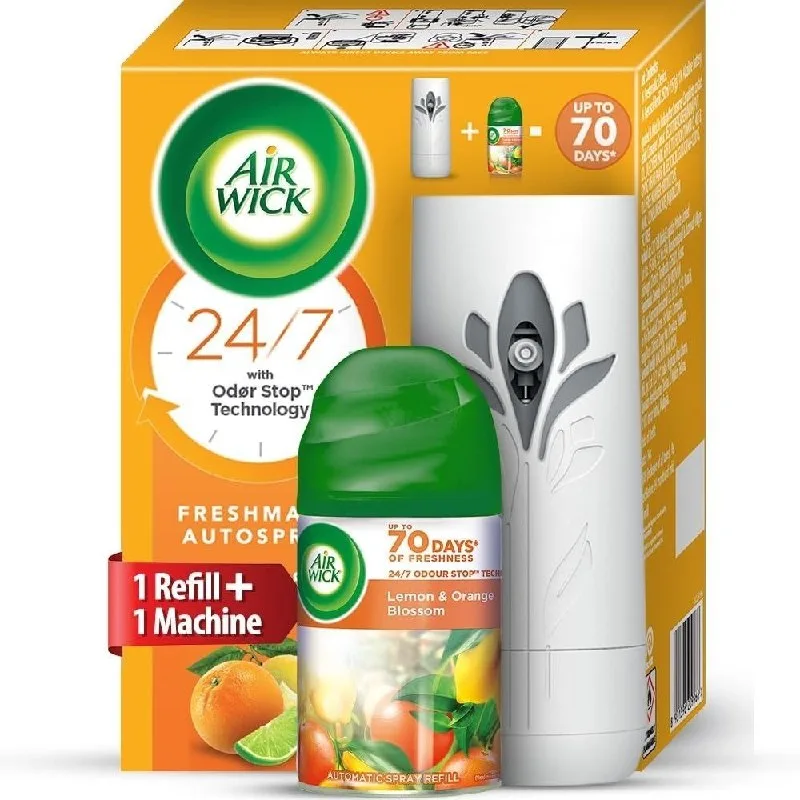 Airwick Freshmatic Automatic Air Freshener Kit [Automatic Spray + Lemon & Orange Blossom Refill - 250 ml] at ₹348