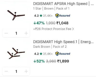 1200mm Ceiling Fan at ₹1,048