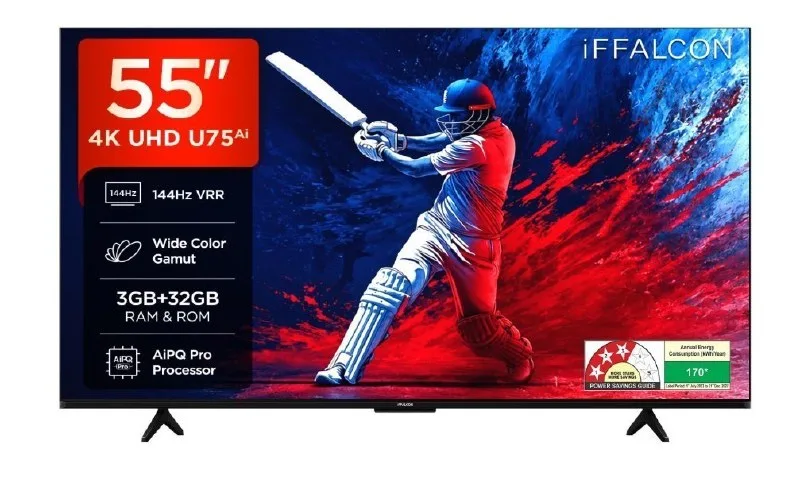 iFFALCON 139 cm (55 Inches) 4K UHD Smart LED Google TV at ₹26,149