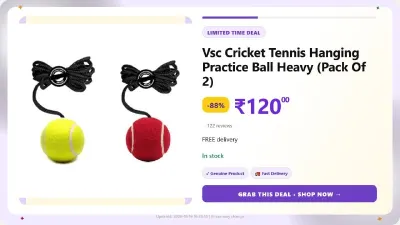 Vsc Cricket Tennis Hanging Practice Ball Heavy (Pack Of 2) at ₹120