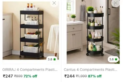 4 Compartment Storage Trolley - 244