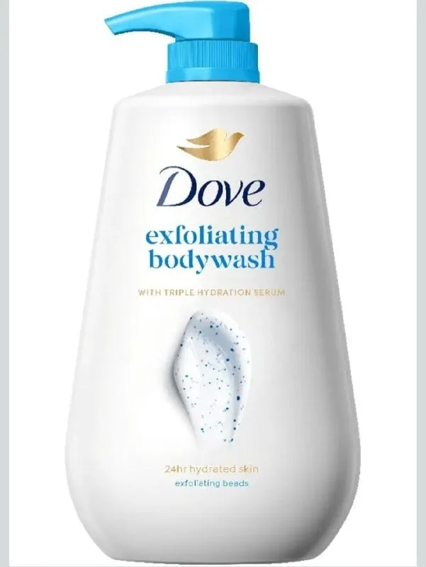 Dove Exfoliating Body Wash with Triple Hydration Serum | Exfoliating Beads for Smooth Soft Skin | 825 ML at ₹297