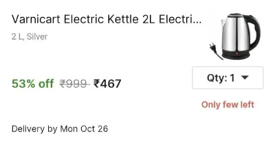 2L Electric Kettle at ₹467