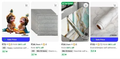 Best Self Adhesive Sticker at ₹34