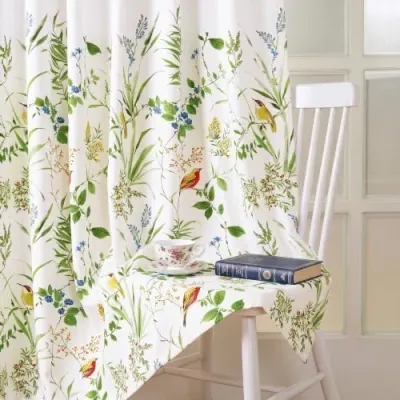Story Window Cotton Curtains 5 Feet Long Set of 1, Whit at ₹299
