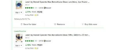 LOOT BOROSIL LUNCHBOXES At ₹ 70%-74% OFF + BUY 2 GET EXTRA 20% OFF