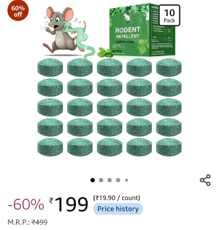 Rat Repellent for Car Home Pack of 1 (10 Tablet) at ₹199