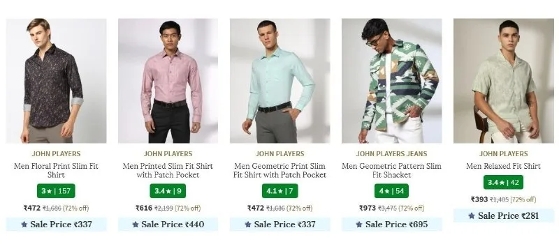 80% Off On John Players Clothing