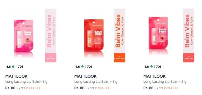 Mattlook Lip Balm from ₹86