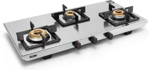 Glen Ultra Tuff Stainless Steel Gas Stoves 3 burner Forged Brass Burner at ₹6,539