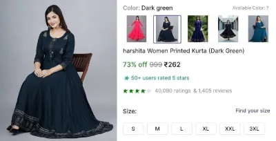 Women's Printed Kurta at ₹262
