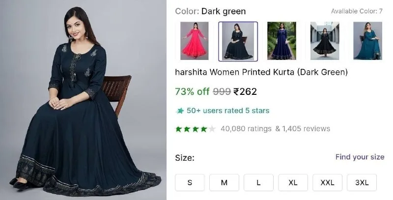 Women's Printed Kurta at ₹262