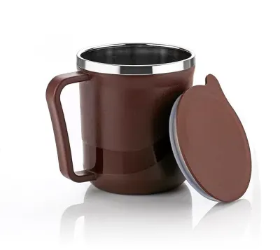 SR Coffee Mug with Lid Insulated Stainless Steel for Tea Milk Mug Inner Stylist Double Wall Cup for Home Office at ₹141
