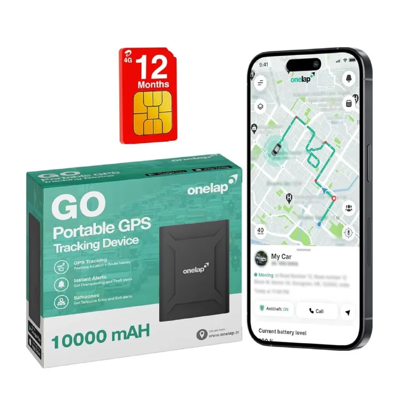 Onelap GO Portable GPS (with 12 Months 4G SIM Recharge) - Wireless GPS Tracker for Car, Kids School Bag, Scooty or Trucks at ₹4,122