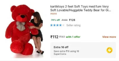 Teddy Bear (2 Feet) at ₹128
