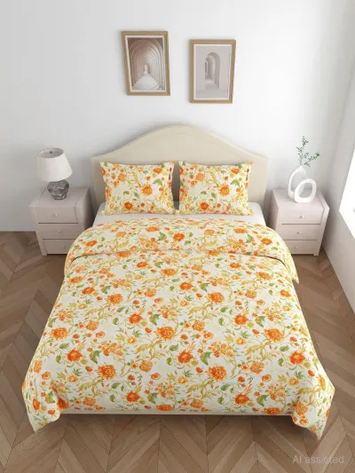haus & kinder Microfiber Double Flat 200 TC Printed 1 Bedsheet at ₹178