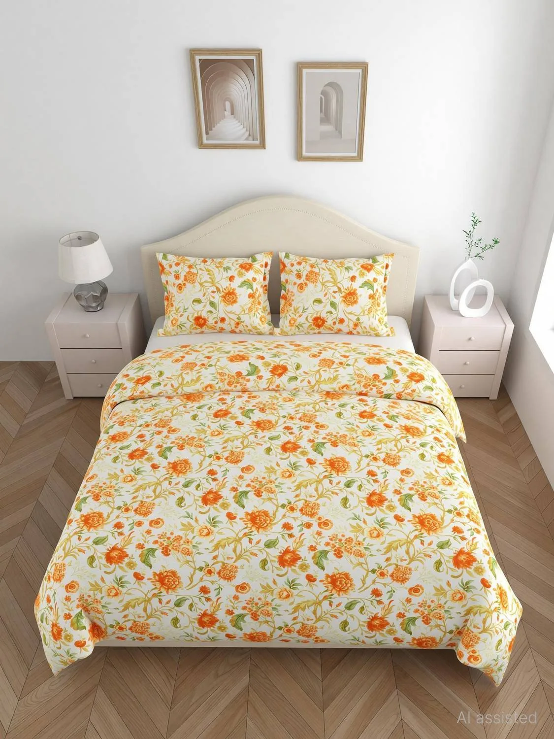 haus & kinder Microfiber Double Flat 200 TC Printed 1 Bedsheet at ₹178