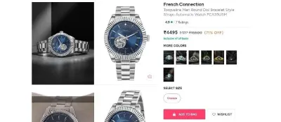 French Connection Torqueline Men Round Dial Bracelet Style Straps Automatic Watch FCA35USM, French Connection Men Skeleton Dial & Stainless Steel Stra
