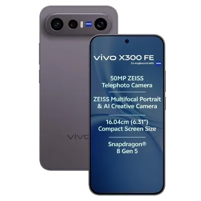 vivo X300 FE 5G (Noir Black, 12GB RAM, 256GB Storage) at ₹83,599