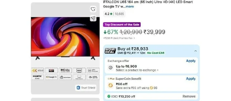 LOOT 29749 WITH ICICI/AXIS CC at ₹29,249