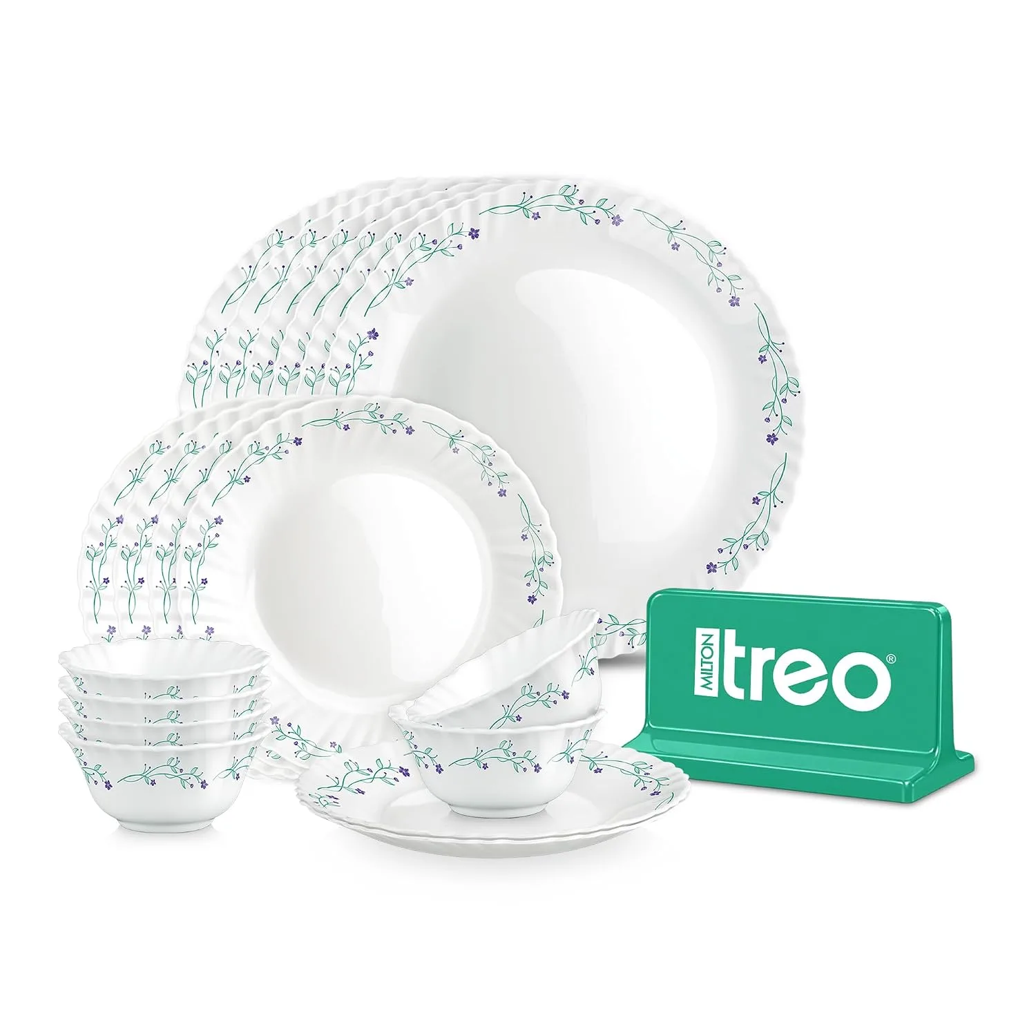 Treo by Milton Opalware Aurelia Murel Dinner Set of 18 at ₹1,199