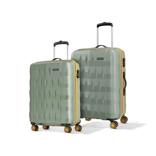 Aristocrat Comet Set of 2 (Cabin+Medium) Hard Case Trolley Bags, Green at ₹2,799