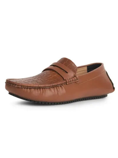 Bata Men's Loafer Shoes - Tan at ₹469