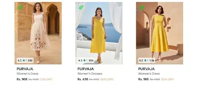Upto 89% Off + Flat 35% Off Using Coupon On Purvaja Women's Clothing