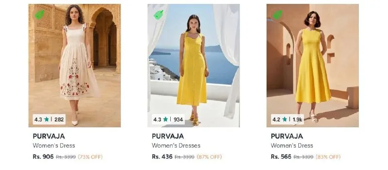Upto 89% Off + Flat 35% Off Using Coupon On Purvaja Women's Clothing