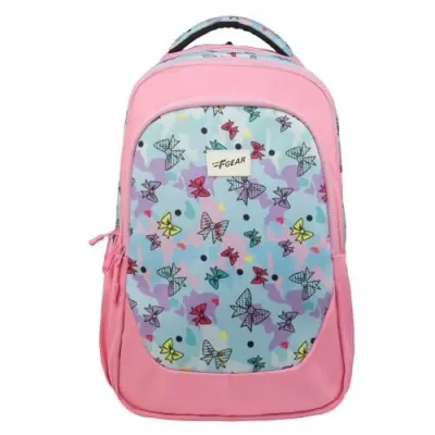 F Gear Panya Light Pink Pale Blue Bows 21L School Backpack|Three Spacious Compartment with Water bottle holder|Lightweight and durable|Comfo at ₹479