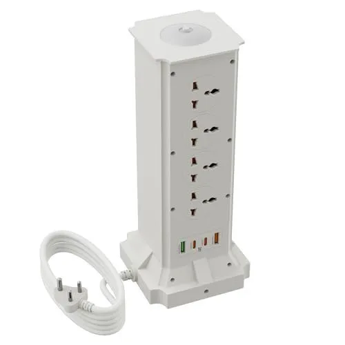 Zebronics Multi-Plug Power Extension, 2500W Max, 8 Universal Sockets, 3M Cable, 20W Type-C PD, 18W USB Fast Charging, Dual Type-C & USB-A Ou at ₹807